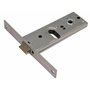 Serrure mécanique de bandeau '970' pour portes en aluminium. Finition vernie noire. Trou ovale pour cylindre. Vis de fixation po