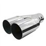Simoni Racing Embout d'Échappement Rond Double Inox - Ø88xL265/280mm - Montage 33->73mm