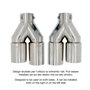 Simoni Racing Embout d'Échappement Rond Double Inox - Ø88xL265/280mm - Montage 33->73mm
