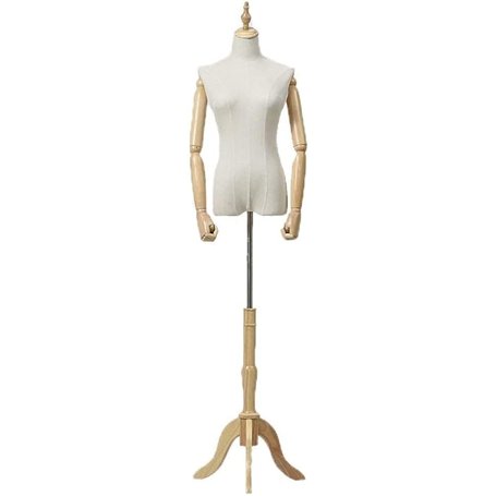 SHANYAYALI Mannequin de tailleur - Forme de robe - Torse - Mannequins pour étudiants - Avec base en bois - Fenêtre de mariage