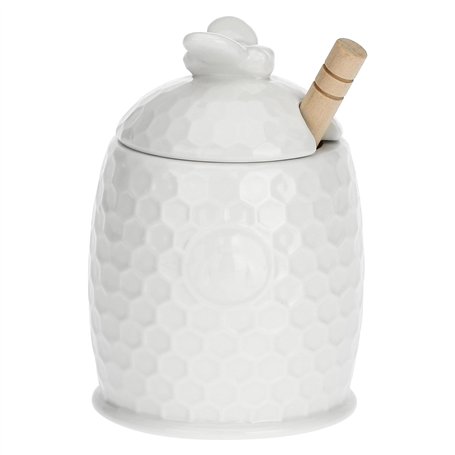 La Porcellana Bianca Aperegina Bol à Miel avec cuillère Blanc 1