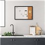 Bakaji Tableau magnétique blanc avec tableau mémo en liège combiné 60 x 40 cm Cadre en bois avec marqueur effaçable 2 aimants et
