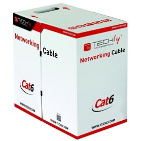 Câble Réseau Rigide UTP 6ème Catégorie Techly ITP6-CCA-305-BL Bleu 305 m