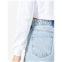 Love Moschino Cropped Fit Sweat-Shirt à Manches Longues et col Rond Maillot de survêtement, Blanc Optique, 44 Femme