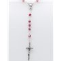 Holy Family Chapelet effet cristal rouge avec croisière avec l'image de Notre-Dame et Croix/Grains 6 mm/Collier chapelet religie
