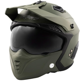 Casque Moto Jet Cafe Racer Homologué ECE 22-06 Scooter Custom Vert Mat XL