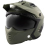 Casque Moto Jet Cafe Racer Homologué ECE 22-06 Scooter Custom Vert Mat XL