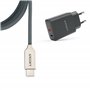 USB-A + USB-C 20W Charger with Type-C Cable 1m | Fast Charge 3A | Soft Silicone | CE Certified | Safe & Compatible with iPhone, 
