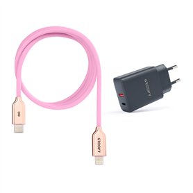 USB-A + USB-C 20W Charger with Apple-Compatible Cable 1m | Fast Charge 3A