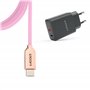 USB-A + USB-C 20W Charger with Type-C Cable 1m | Fast Charge 3A | Soft Silicone | CE Certified | Safe & Compatible with iPhone, 