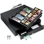 Tiroir pour enregistreur de caisse POS VALLEY avec supports métalliques de montage sous le comptoir - Intérieur 4 billets/8 pièc