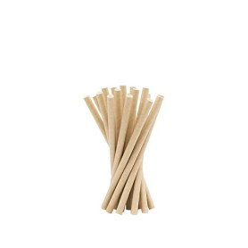 Virsus 500 Pailles en papier 15/6 Biodégradables compostables couleur Havane