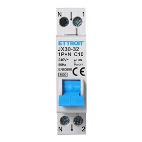 Disjoncteur différentiel Dispositif de Protection 1P+N 10A C10 220V 4.5kA 30mA 220V 1 Module DIN Ettroit JXL30-32-1P+N-10A