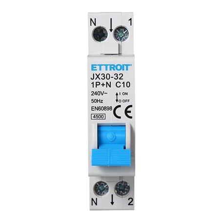 Disjoncteur différentiel Dispositif de Protection 1P+N 10A C10 220V 4.5kA 30mA 220V 1 Module DIN Ettroit JXL30-32-1P+N-10A