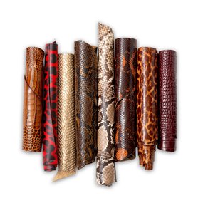 IPEA 1 Kg de Chutes de Véritable Cuir Imprimé Animalier