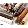 IPEA 1 Kg de Chutes de Véritable Cuir Imprimé Animalier, Serpent, Python en Dimensions et Couleurs Aléatoires – Made in Italy – 