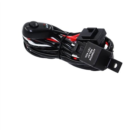 SPAKAMTZTK Kit de harnais de câblage universel de câble automatique 2 LED 9-16V 180W Ligne de lumière de brouillard de phare de