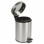 URBNLIVING Poubelle à pédale en acier inoxydable mat 3 L et brosse WC