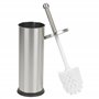 URBNLIVING Poubelle à pédale en acier inoxydable mat 3 L et brosse WC