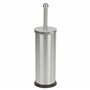 URBNLIVING Poubelle à pédale en acier inoxydable mat 3 L et brosse WC