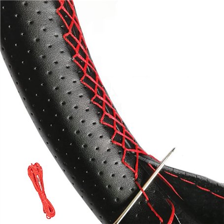 Vintree Couvre Volant en Microfibre Souple sur Le Volant de la Voiture avec Aiguille et Fil Accessoires intérieurs Universal Lea