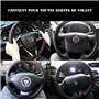 Vintree Couvre Volant en Microfibre Souple sur Le Volant de la Voiture avec Aiguille et Fil Accessoires intérieurs Universal Lea
