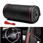 Vintree Couvre Volant en Microfibre Souple sur Le Volant de la Voiture avec Aiguille et Fil Accessoires intérieurs Universal Lea