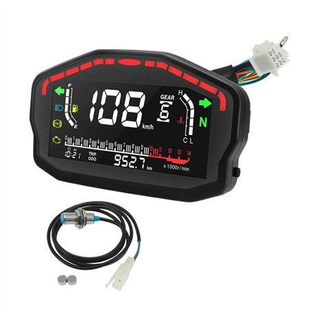 DUSHUO Compteur Vitesse Compteur Vitesse LCD Universel pour Moto