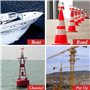Feux de navigation solaires à LED for bateau, feux de signalisation de navigation à LED, outils d'accessoires for yacht avec sou