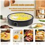 Crêpière électrique commerciale, poêle électrique de 12 pouces avec température réglable, plaque chauffante électrique antiadhés