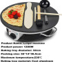 Crêpière et crêpes électrique, machine à crêpes et tortillas automatique 1200 W, poêle à frire automatique de 12 pouces avec tem