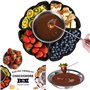 Machine à s'mores électrique 2 en 1 et caquelon à fondue, fondue au chocolat, kit de table for s'mores d'intérieur, 4 plateaux a