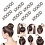 LEBQ Pin à Cheveux en Spirale Pin Spiral Épingle à Cheveux en Spirale Style de Cheveux Bricolage 20 Pièces (Noir