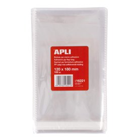 B.100 Sacs PP Fermeture adhésive 120 x 180 mm