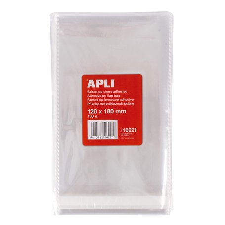 B.100 Sacs PP Fermeture adhésive 120 x 180 mm