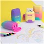 MILAN Blister en plastique compact Sunset lilas + 2 gommes de rechange, BYM10451, turquoise et rose