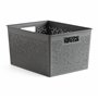 TATAY Bohol Boîte de rangement rectangulaire en polypropylène sans BPA 100 % recyclé Gris anthracite Dimensions 30 x 39 x 21