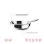 IBILI - Wok Triply Natural 30 cm, acier inoxydable, convient pour induction, sans antiadhésif