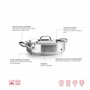 IBILI - Cuisinière avec couvercle inox Ebbe 24 cm, acier inoxydable 18/10, convient pour induction