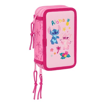 Pochette à crayons triple Lilo & Stitch Chill Rose Menthe 12
