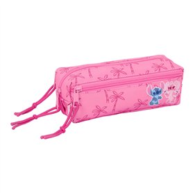 Trousse Fourre-Tout Triple Lilo & Stitch Chill Rose Menthe 22 x 8