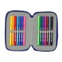 Pochette à crayons triple Atlético Madrid Bleu Blanc Rouge 12,5 x 19,5 x 5,5 cm 37 Pièces