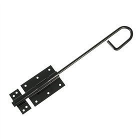 Amig - Goupille de surpose | Loquet de porte | Fermeture robuste pour porte | Acier | Couleur : noir | 300 x 90 x 7 mm | Vis inc