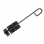 Amig - Goupille de surpose | Loquet de porte | Fermeture robuste pour porte | Acier | Couleur : noir | 300 x 90 x 7 mm | Vis inc