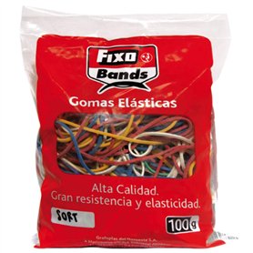 Fixo 145099 Paquet d’élastiques multicolores de tailles assorties.