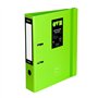Grafoplas Classeur 2 anneaux A4 avec levier 65 mm Vert Polyfoam Ouverture 360° Résistant et ultra léger Fermeture élastique Couv