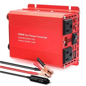 Convertisseur Onduleur Voiture 500 W 12 V CC vers 110 V CA 60 Hz avec Deux Ports USB Et Ports Charge Rapide Adaptateur Chargeur