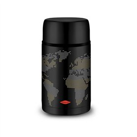 Thermos pour aliments Oroley Noir Acier inoxydable 1 L Mappemonde