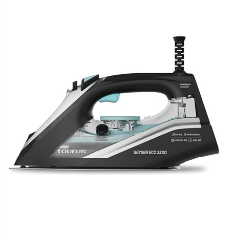 Taurus - Fer à repasser vapeur Geyser Eco 3200W | Semelle Ultra X-Slide XL | Vapeur 220g/min | Chauffe rapide 30s | Anticalcaire