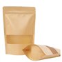 YFOX 50 pièces sac en papier kraft zip petit sac en papier avec fenêtre sac ziplock alimentaire-adapté aux graines de thé de caf